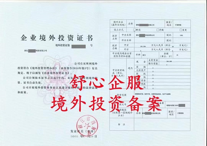 杭州公司辦理ODI備案投資中國(guó)香港公司30萬(wàn)美元成功案例